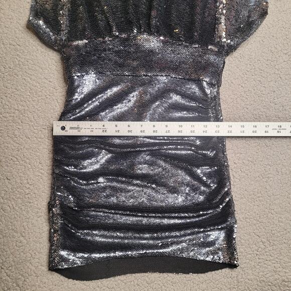 IRO Miracle Dress FR34 US2 Black Silver Sequin Metallic Sparkle Party Club Mini - Picture 10 of 12